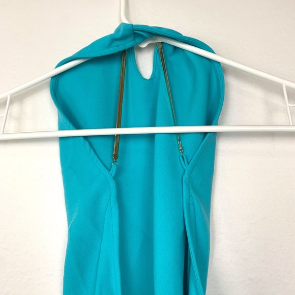 NEW The Bar Liam Open Back Mini Dress Turquoise Blue 0 - Picture 8 of 10